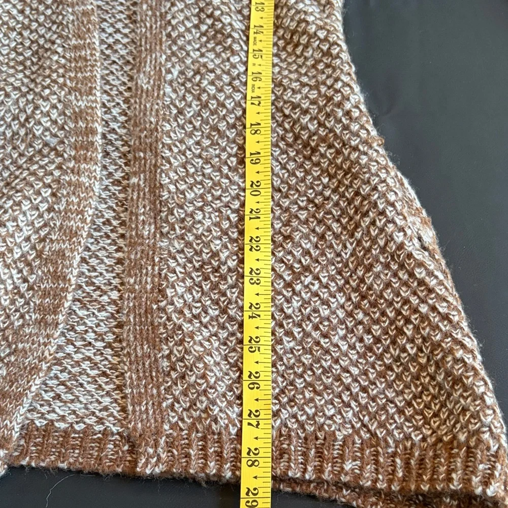 Oona & Maud Brown Wrap Cardigan Sweater Removable Faux Fur Collar Size S